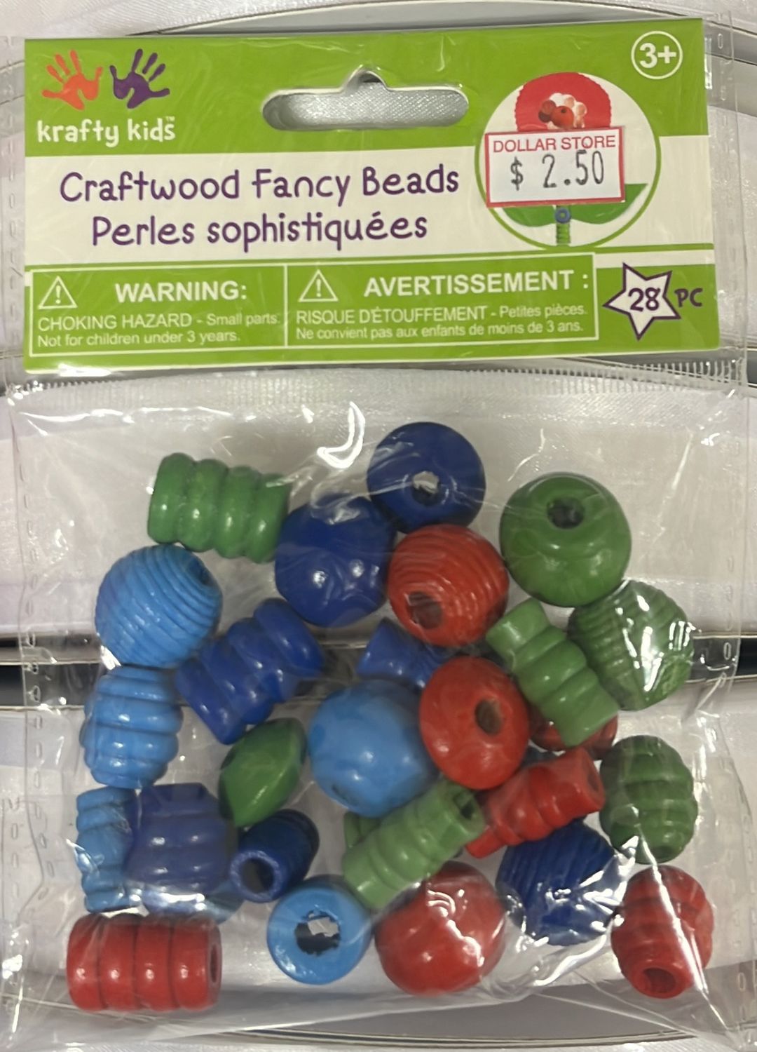 28pc Craftwood Fancy Beads