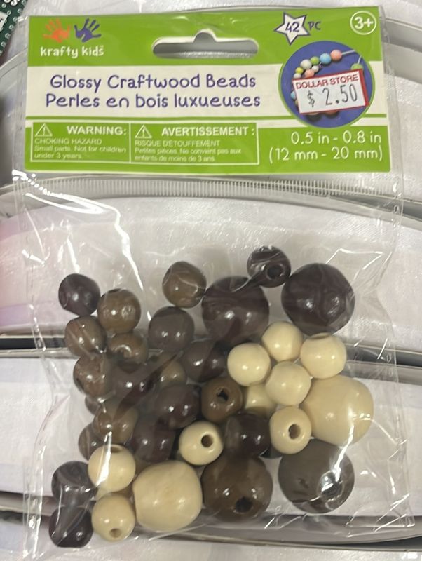MultiCraft: Glossy Craftwood Beads 0.5-0.8in 42pc CE335F