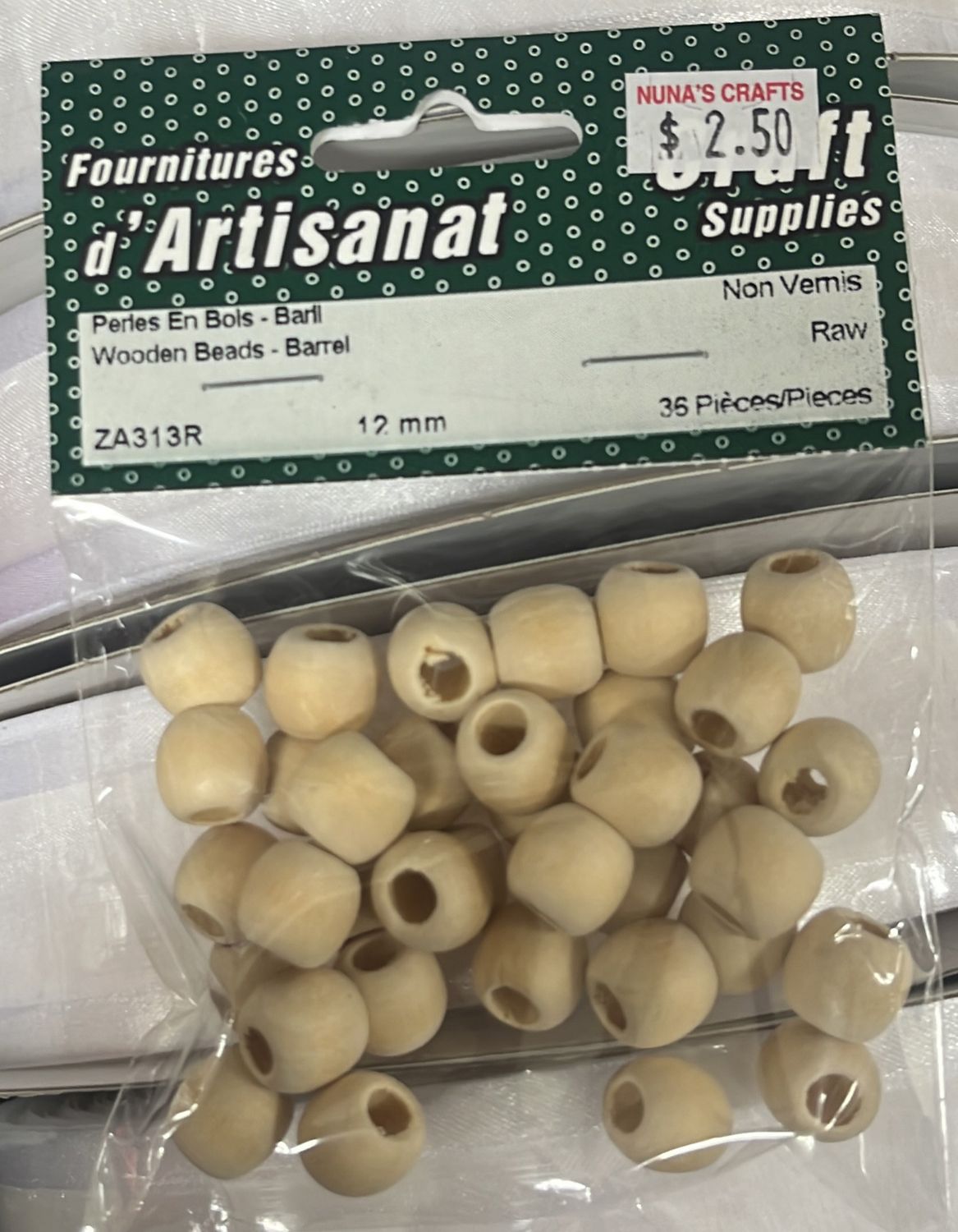 Ugarit: Wooden Beads-Barrel-12mm-Raw-36pc ZA313R