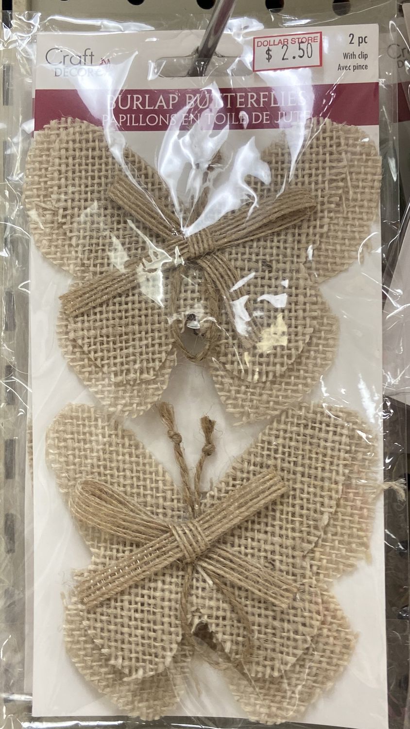 CraftDecor: Natural - Burlap Butterflies