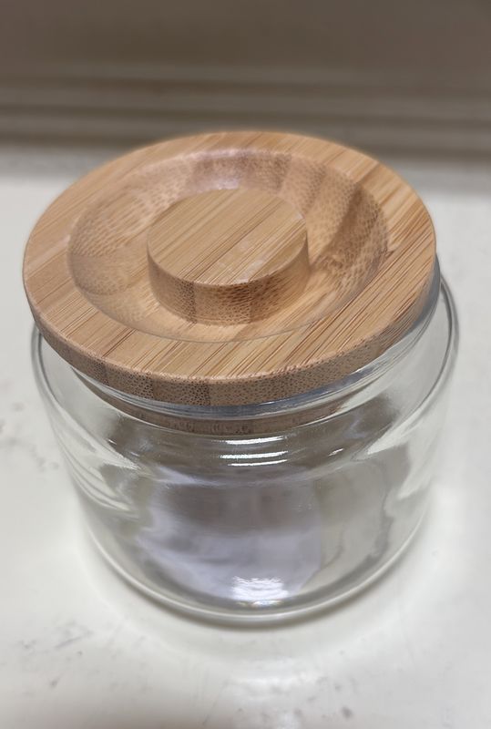 Wooden lid glass container