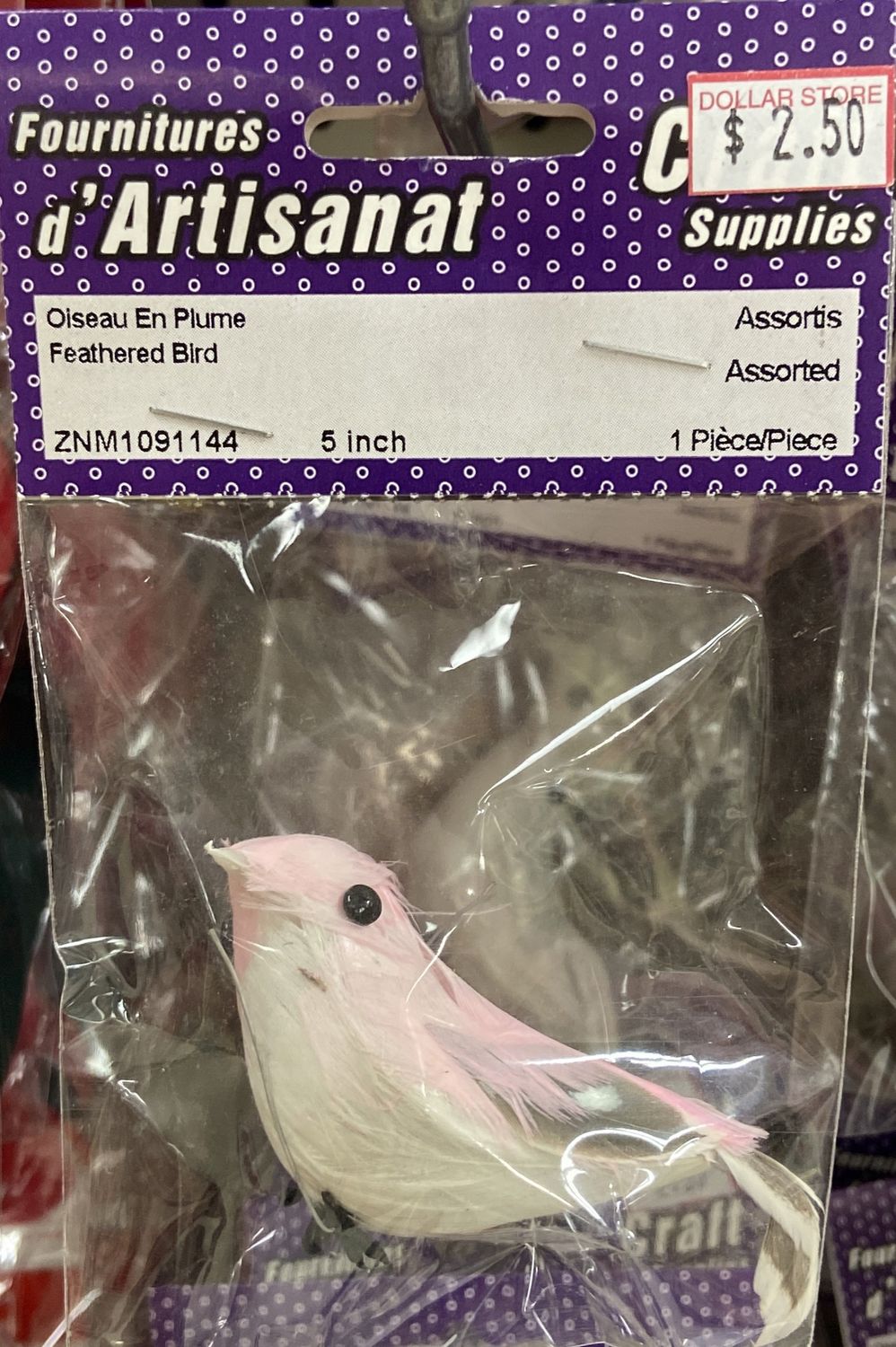 Ugarit: 5&quot; Feathered Bird Asst. Colors