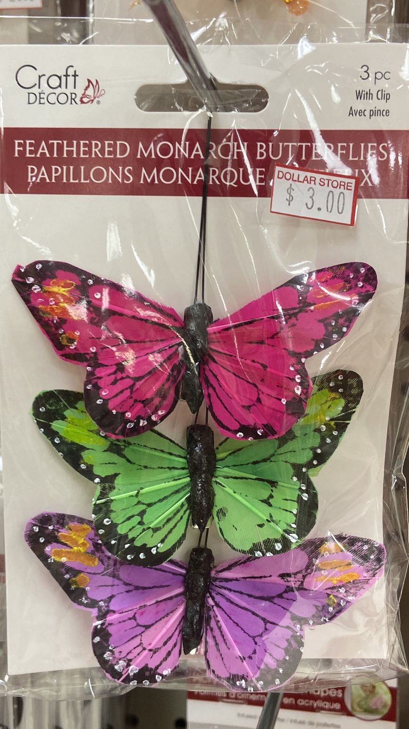 CraftDecor: Brights Feathered Monarch Butterflies