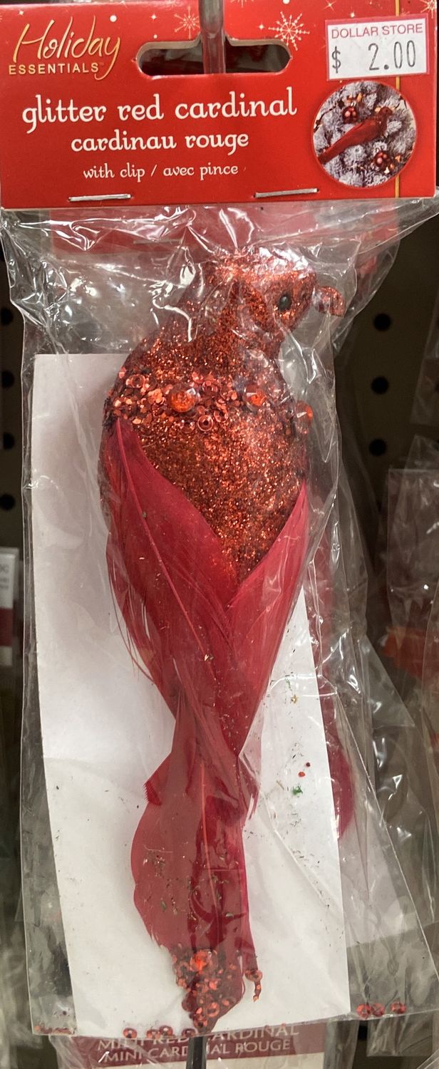 Holiday Essentials: 2 Glitter Red Cardinal