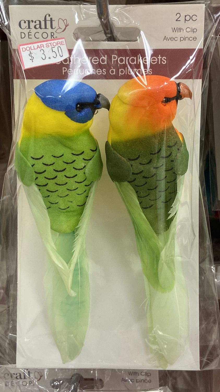CraftDecor: 2x Feathered Parakeets