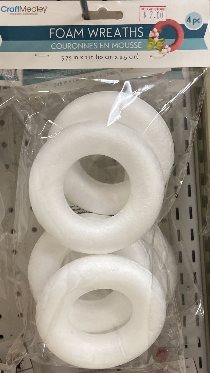 MultiCraft: 4pk 3.75&quot; x 1&quot; Foam Wreaths