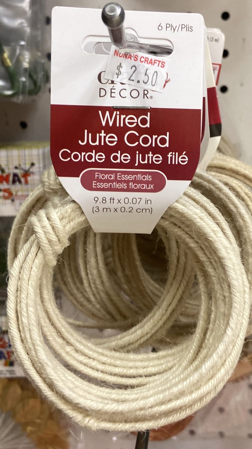 CraftDecor: 9.8ft x 0.07&quot; Wired Jute Cord