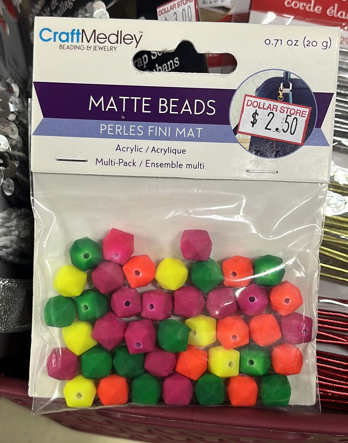 MultiCraft: Matte Beads/Acrylic/Multi-pk/0.71oz (Polygon Neon)