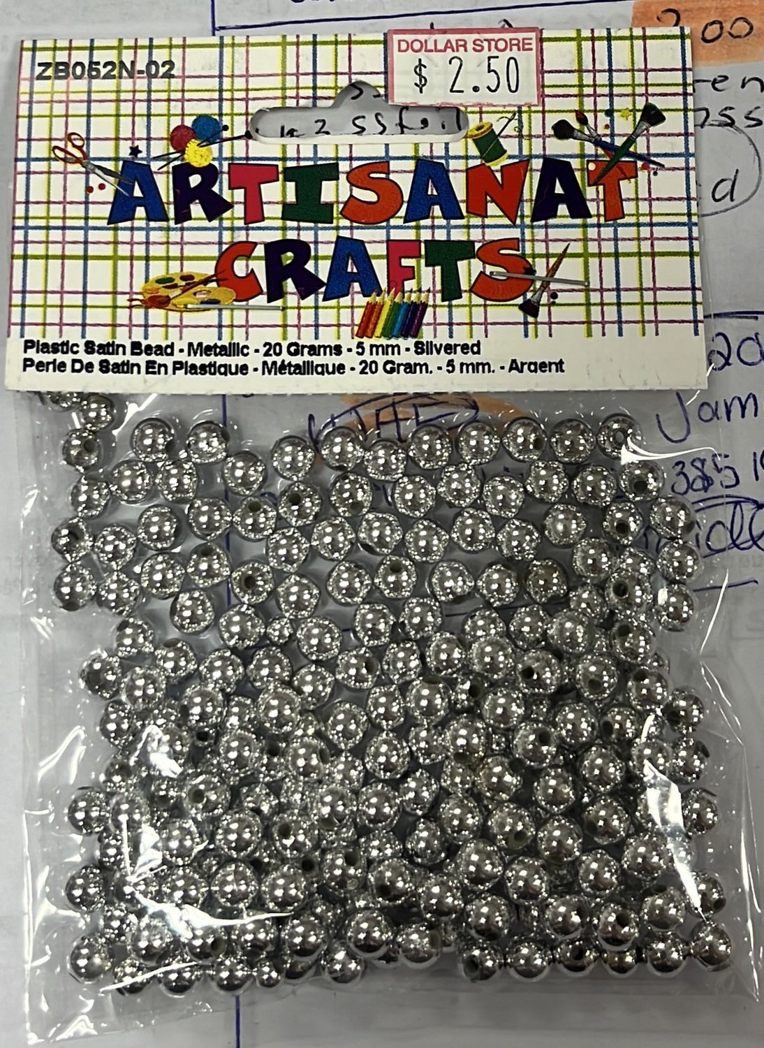 Ugarit: Plastc Satin Bead - Metallic - 20 Grams - 5 mm - Slivered ZB052N-02