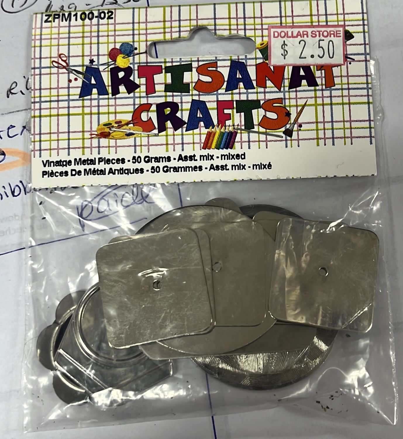Vinate Metal Pleces - 50 Grams - Asst mix - mixed ZPM100-02