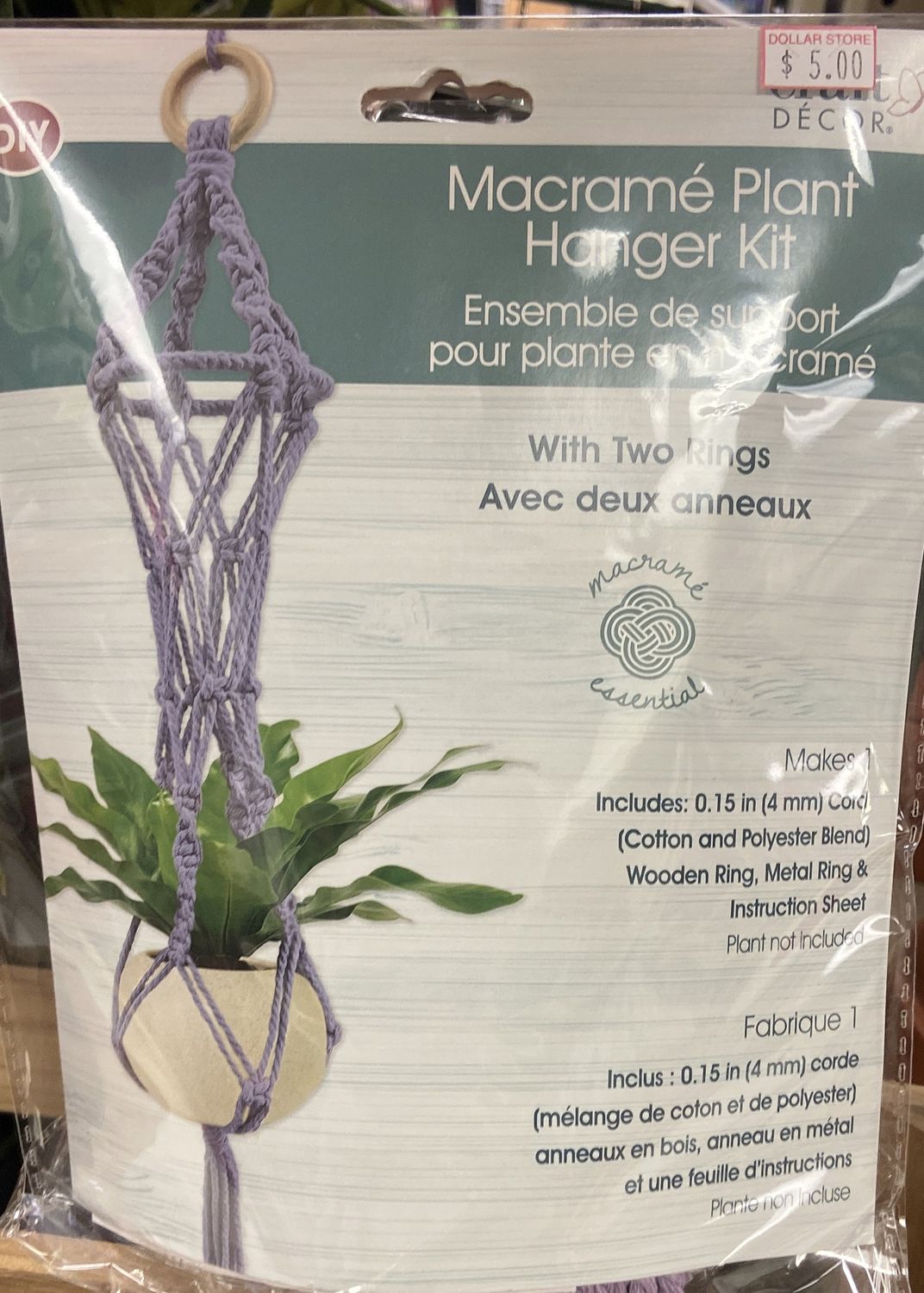 CraftDecor: Mauve Macram√© Plant Hanger Kit