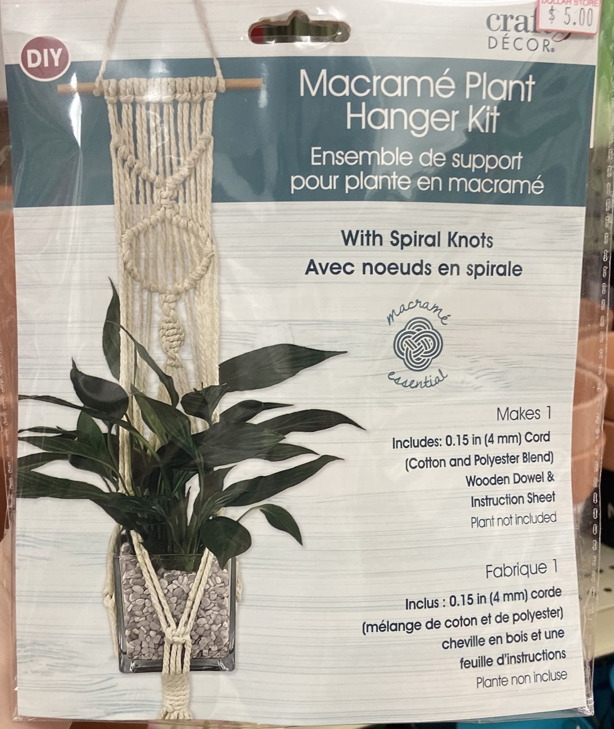 CraftDecor: White Macram√© Plant Hanger Kit
