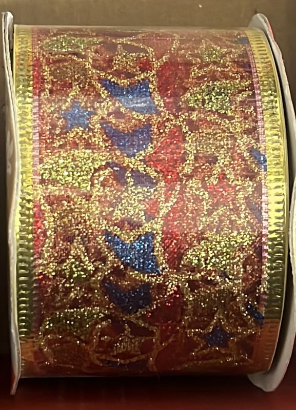 Christmas Ribbon (Gold Trim)