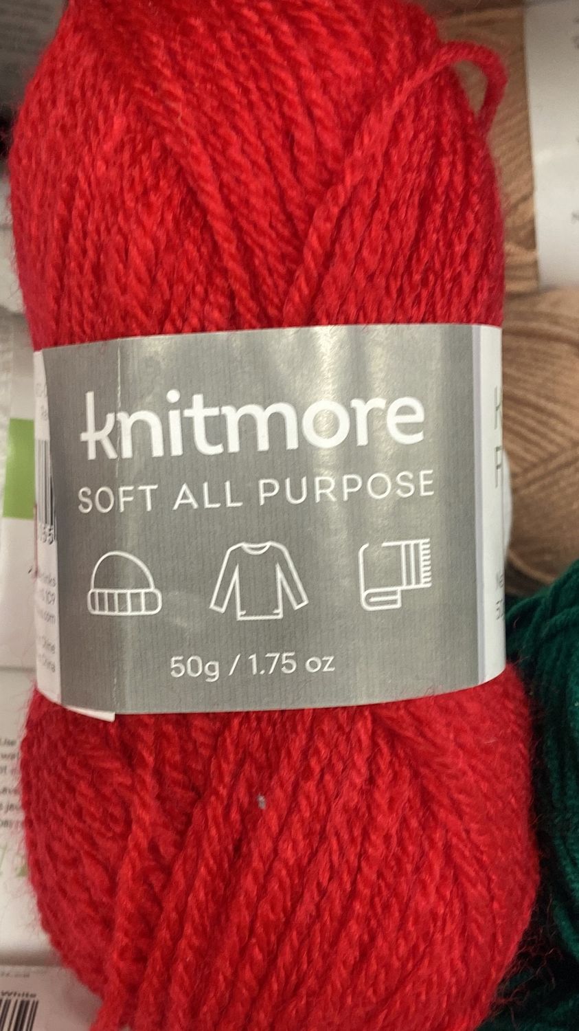 Knitmore: Red Soft All Purpose Yarn