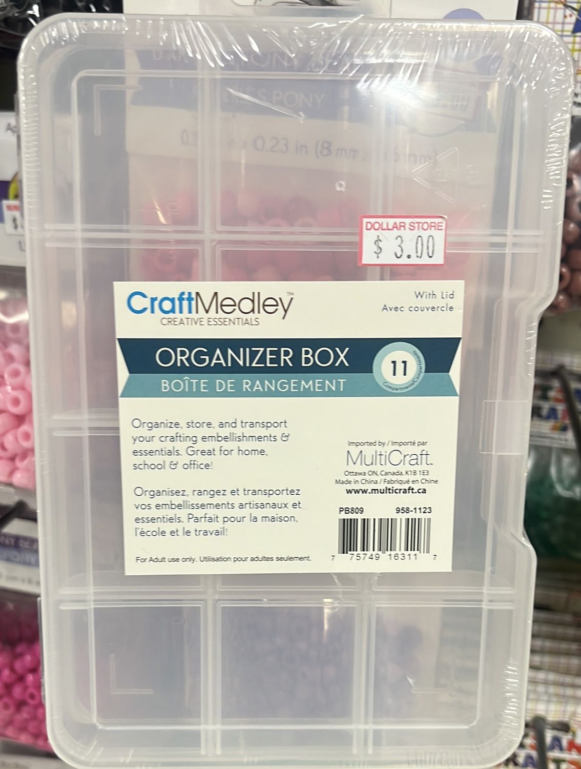 MultiCraft: Organizer Box with Lid - 11 Compartments (PB809)