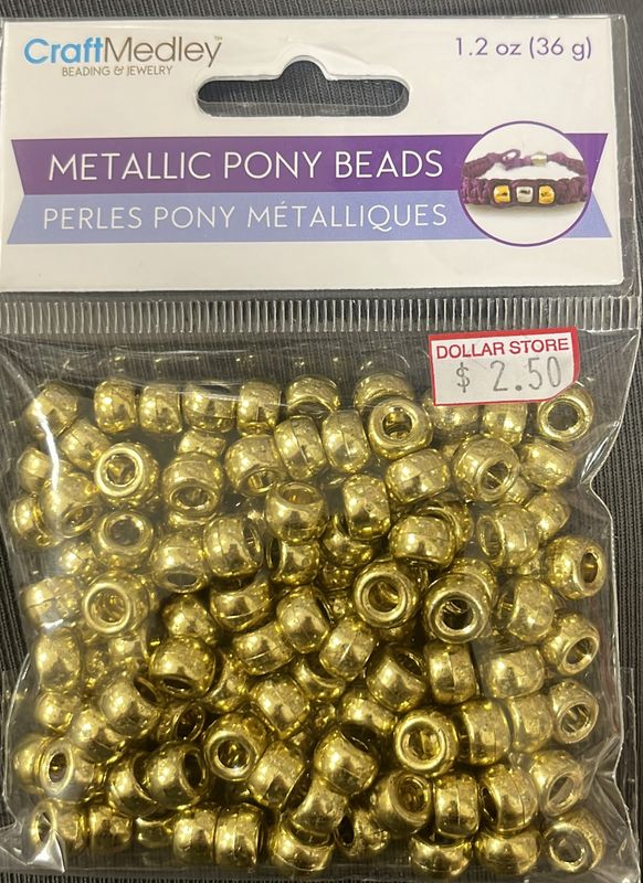 MultiCraft: Metallic Pony Beads 1.2oz BD240A Gold