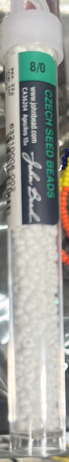 8/0 Czech Seed Beads (63210008-002 White)