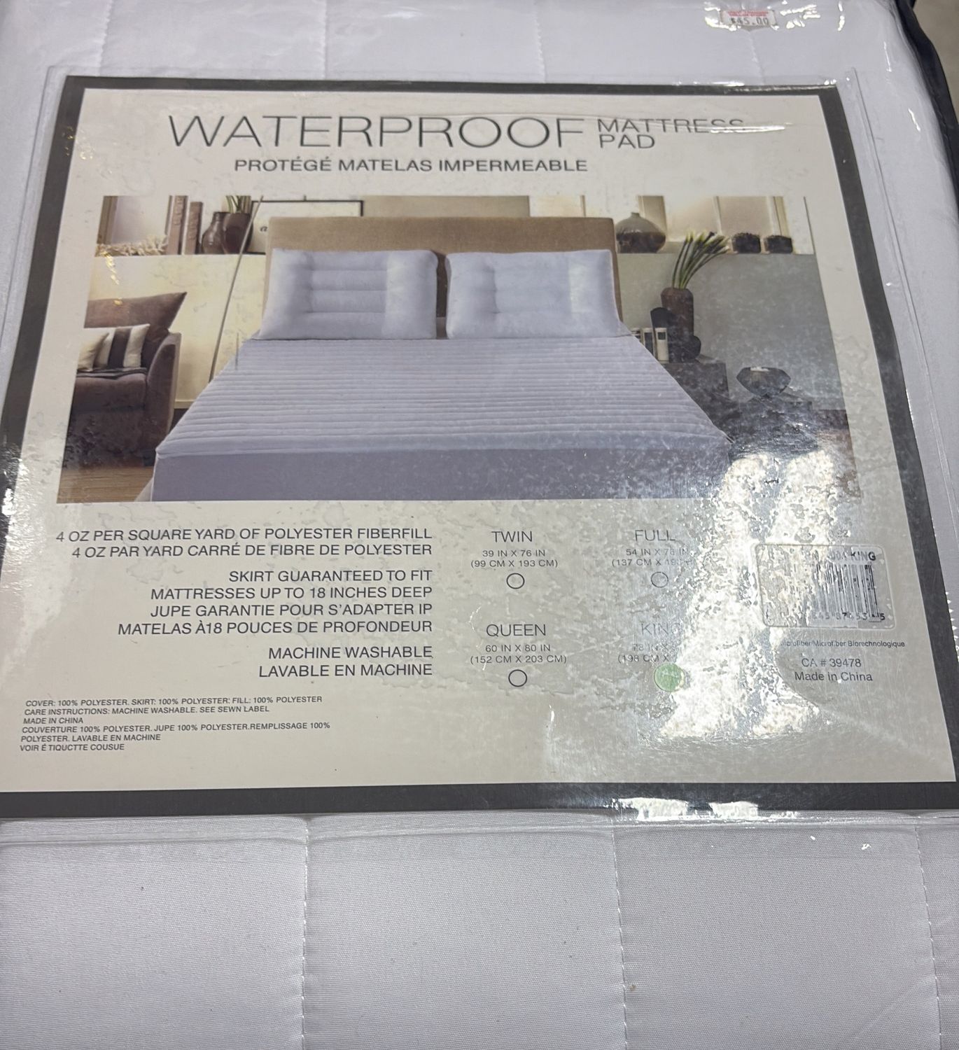 Waterproof mattress pad