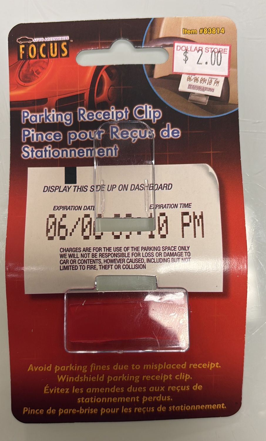 Parking receipt clip