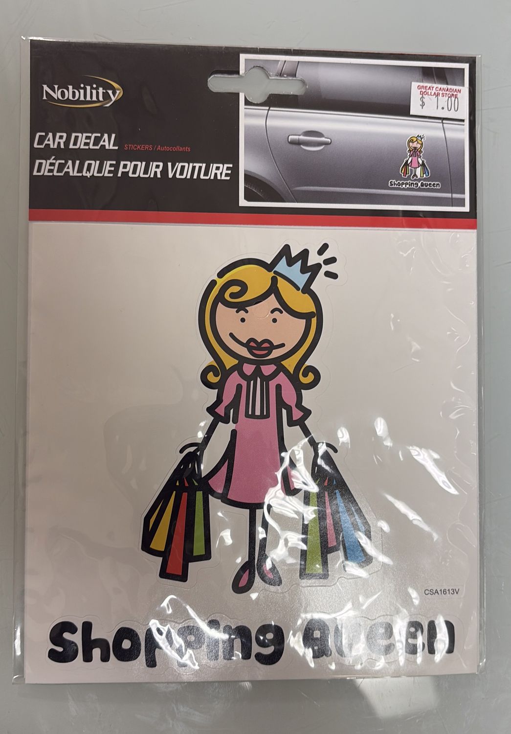 Car decal shopping queen