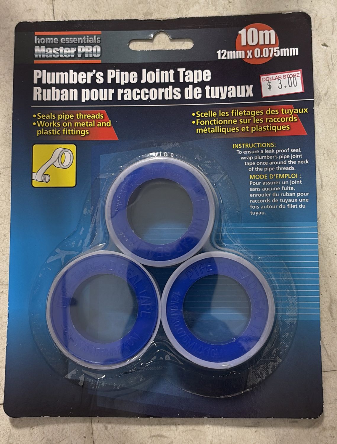 Plumber pipe joint tape