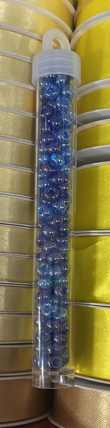 0/2 Czech Seed Beads (63210002-006 Blue/Aqua Luster Mix)