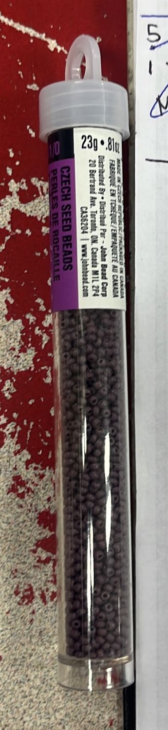 11/0 Czech Seed Beads (66401027V Opaque Dakr Mauve)