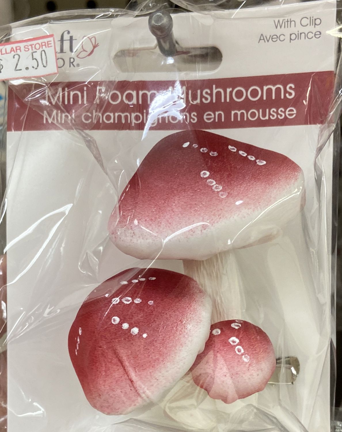 MultiCraft: Red Mini Foam Mushrooms with Clip