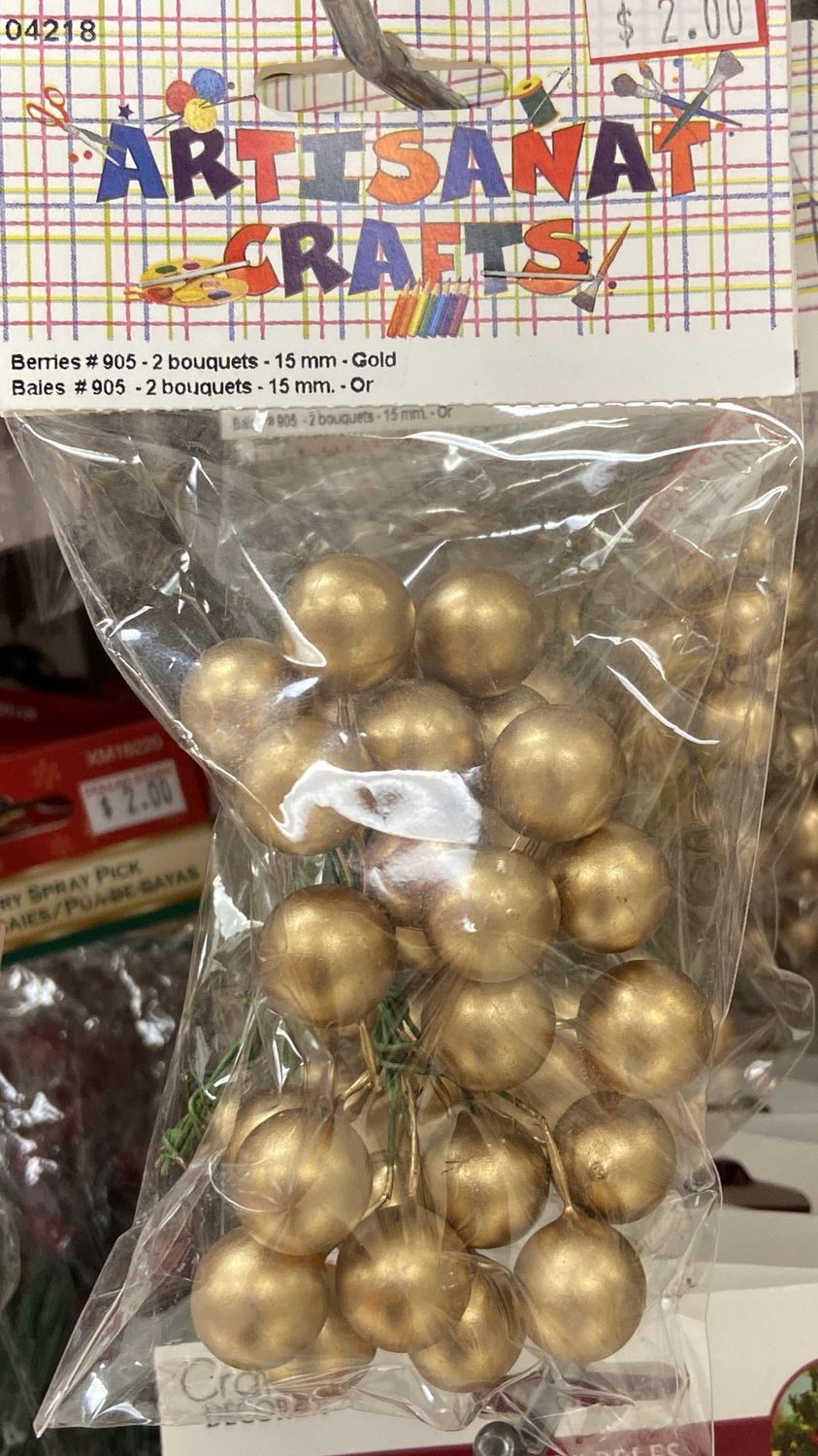 Ugarit: 2 Bouquets 15mm Gold Berries