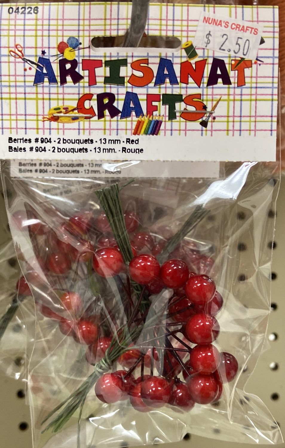 Ugarit: 2 Bouquets 13mm Red Berries