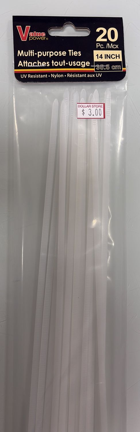 Multi purpose ties 20 pc 14 inch