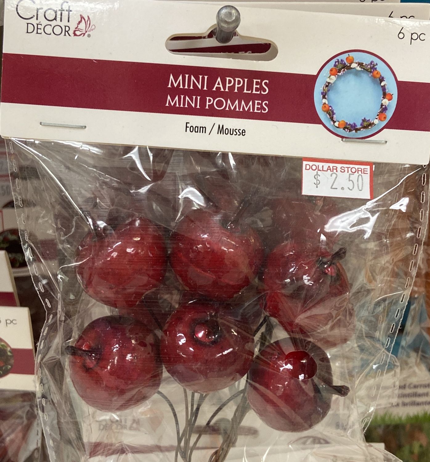 CraftDecor: 6x Mini Foam Apples