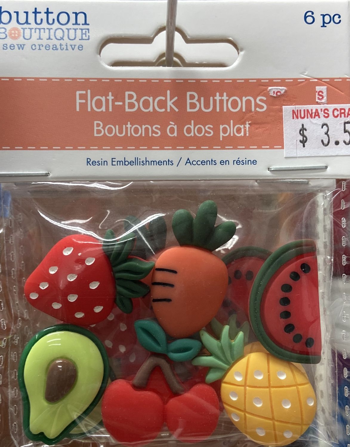 Multi Craft: Button Boutique: Fruit Platter - Flat-Back Buttons