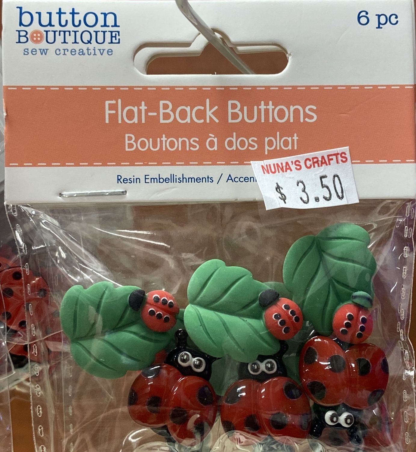 Button Boutique: Ladybug Life - Flat-Back Buttons