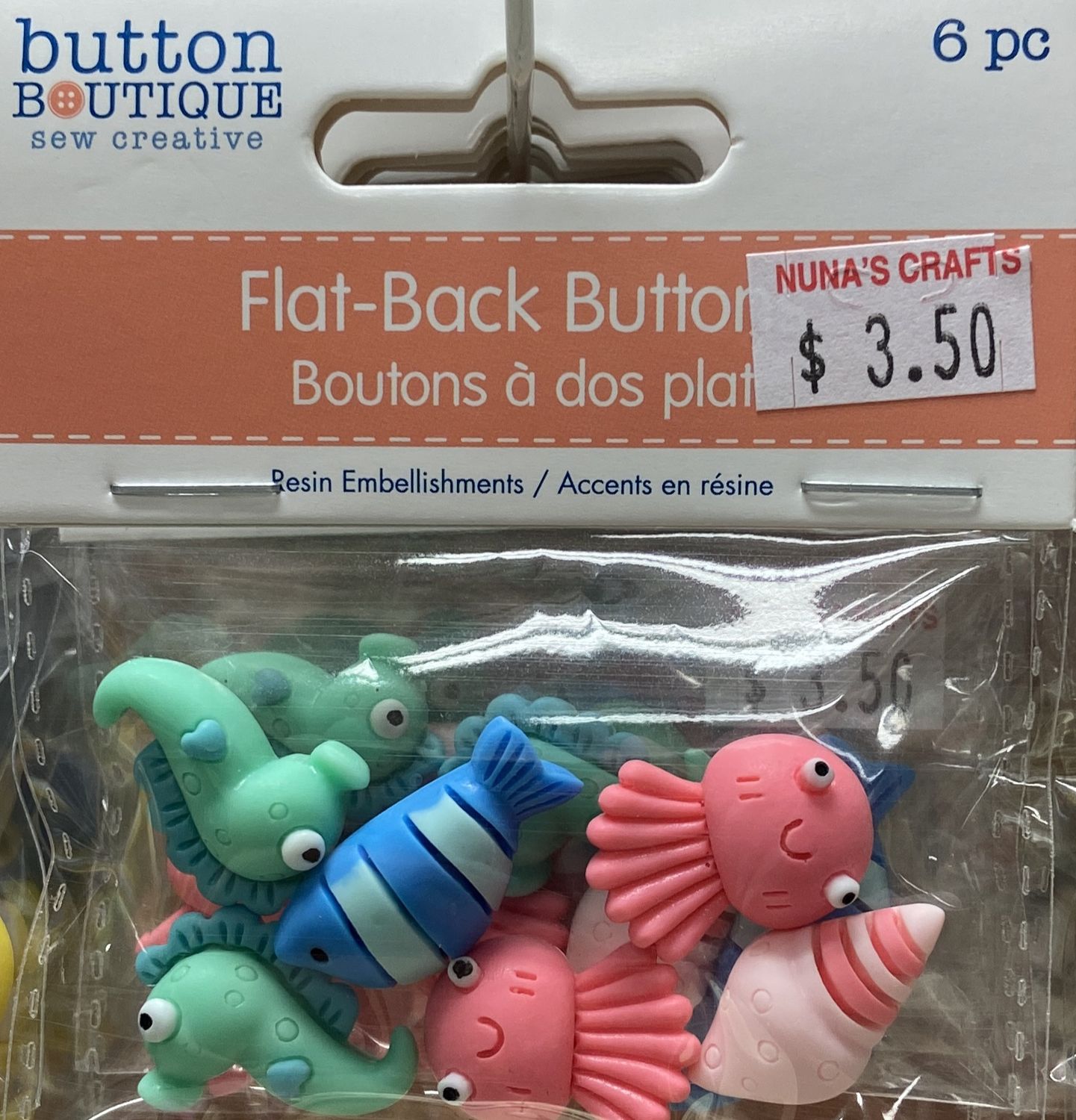 Multi Craft: Button Boutique: Oceans Alive - Flat-Back Buttons
