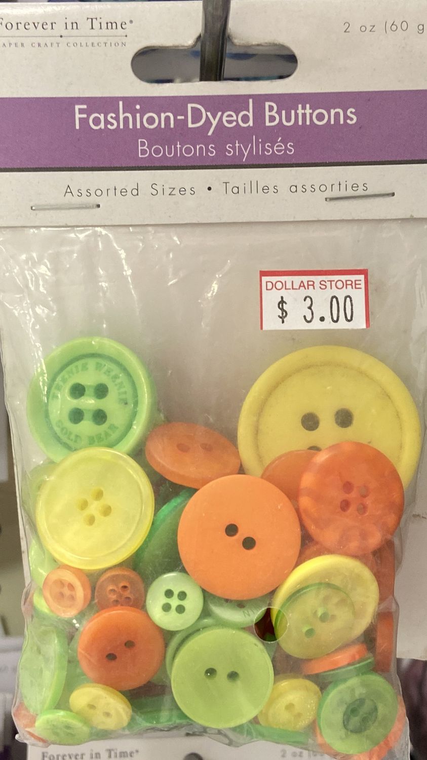 MultiCraft: Tropical - Asst. Fashion-Dyed Buttons 2oz