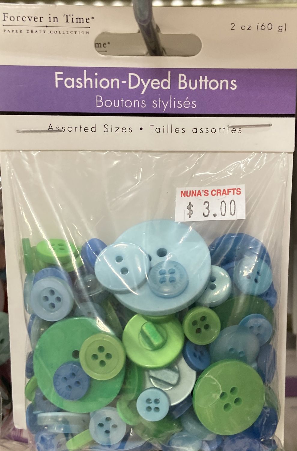 MultiCraft: Meadow - Asst. Fashion-Dyed Buttons 2oz