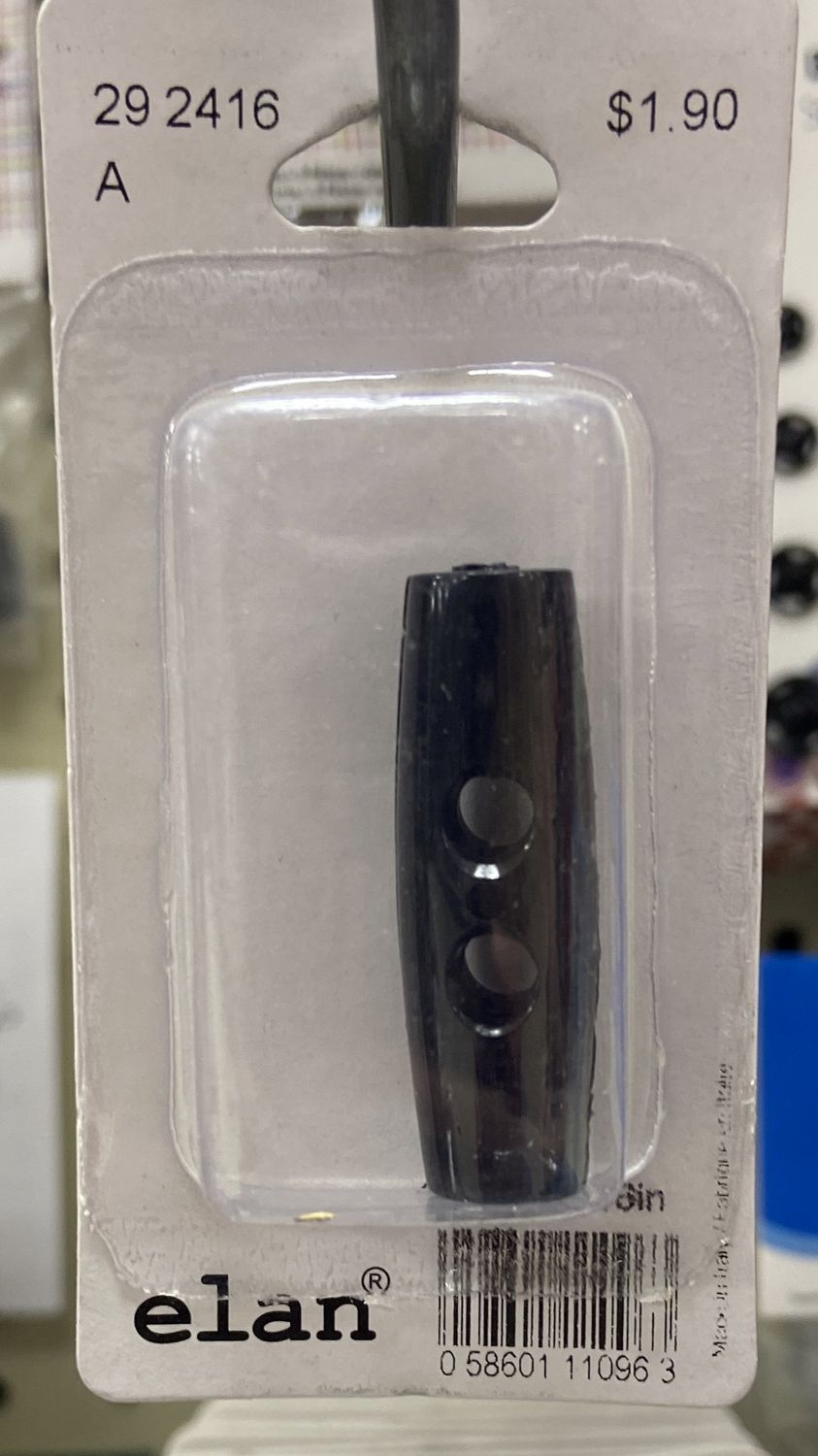 Elan: Black 40mm Two Hole Button