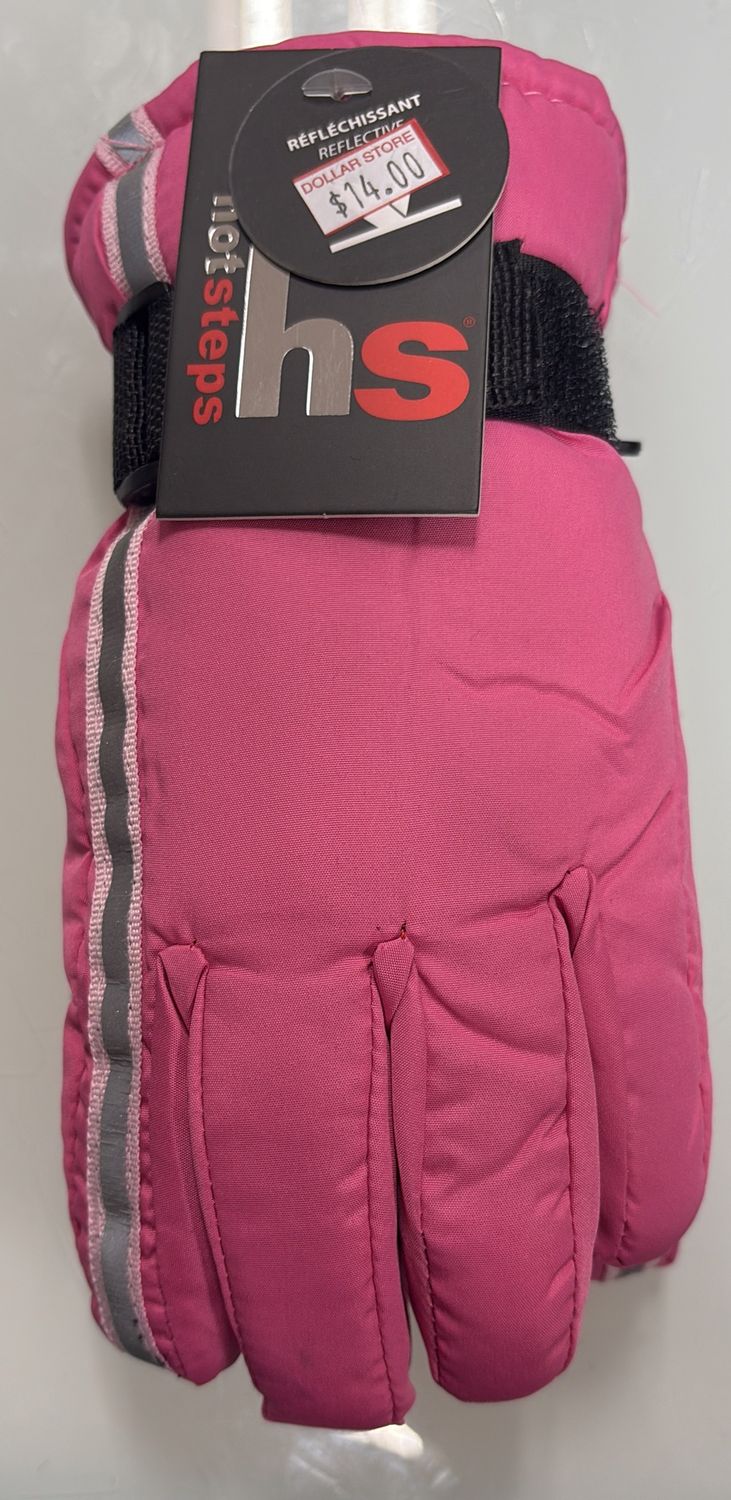 4-6x girls pink HS gloves