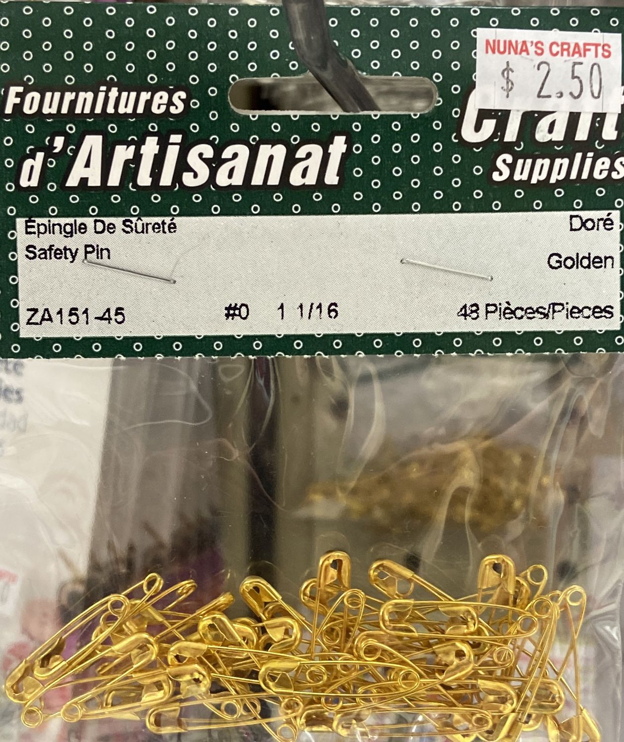 Ugarit: Golden 1 1/16&quot; Safety Pin