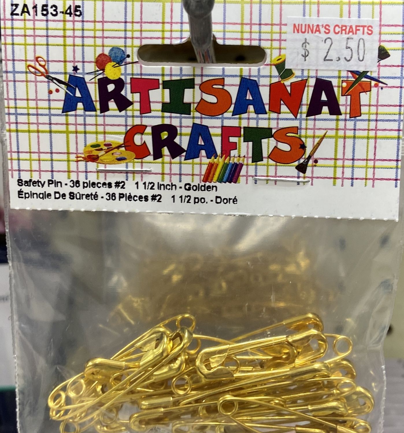 Ugarit: Golden 1 1/2&quot; Safety Pin