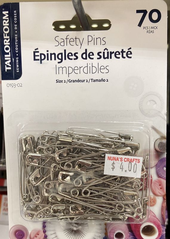 Tailorform: Size 2 Silver Safety Pins