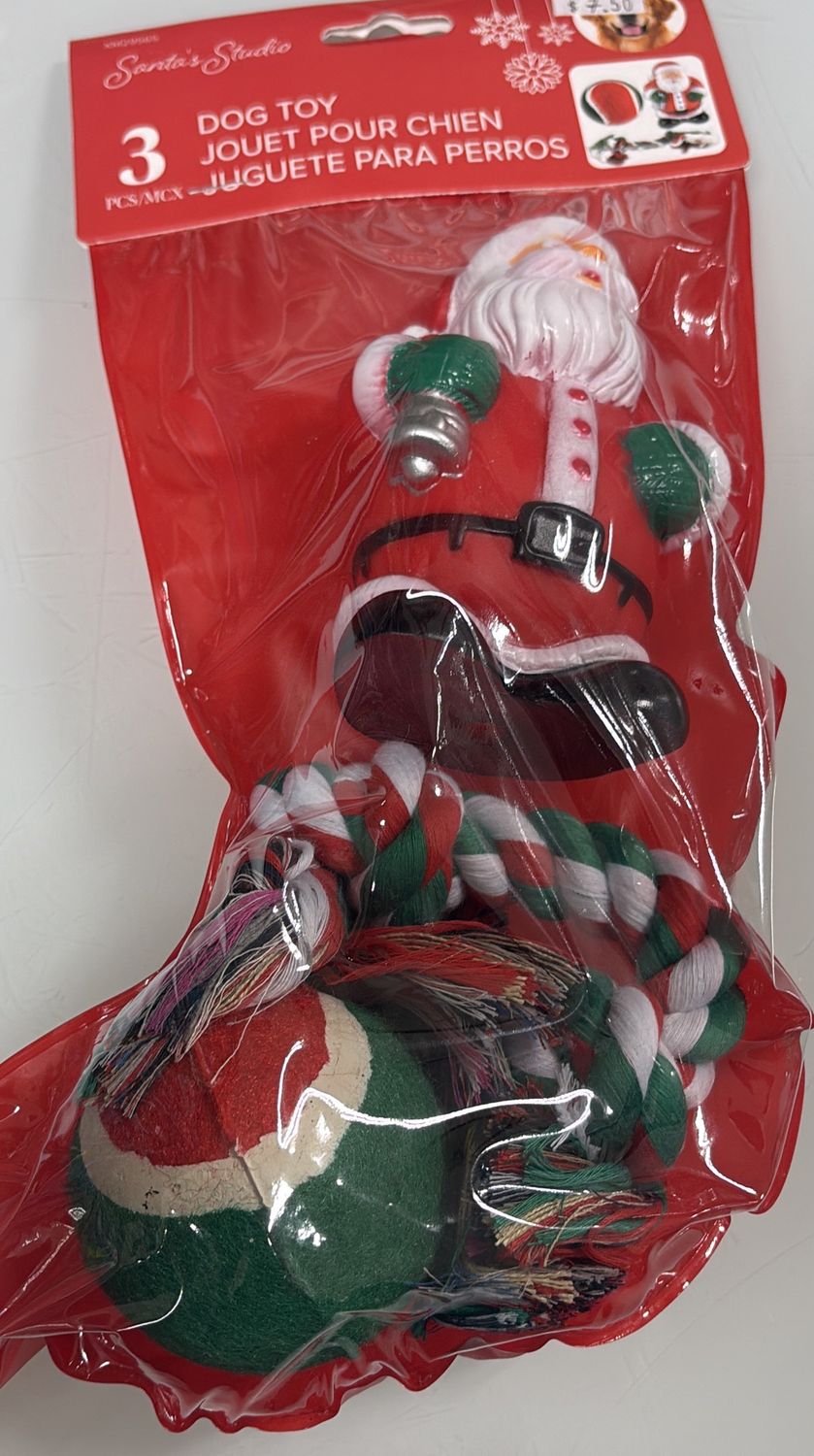 3 pack dog toy santa studio