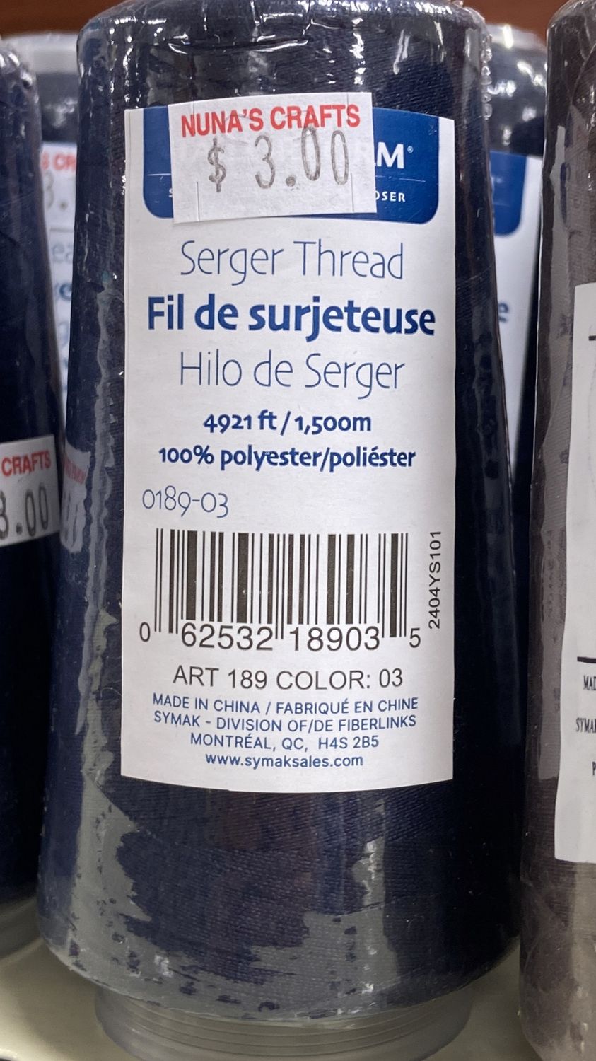 Tailorform: Navy 4921ft Serger Thread