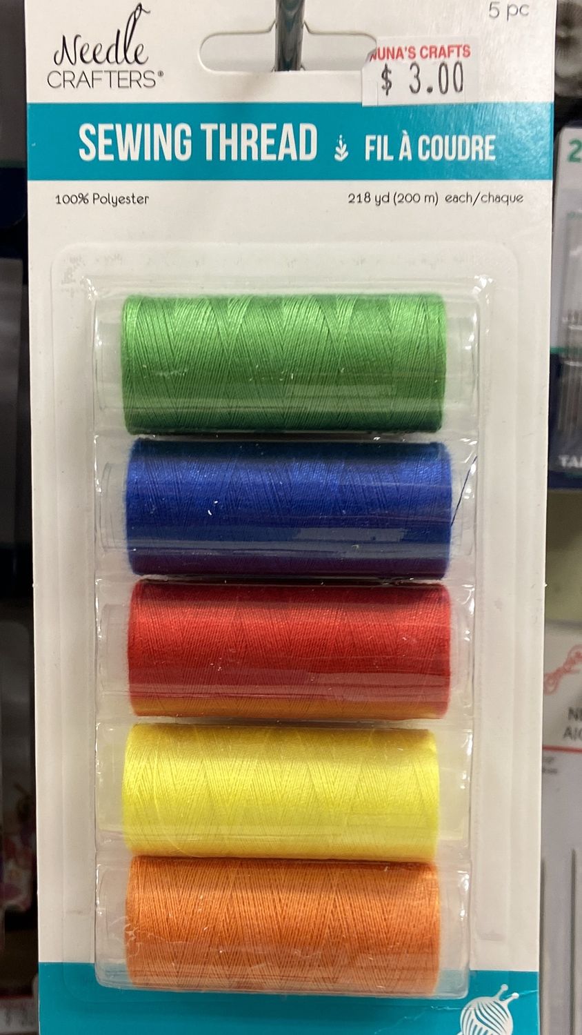 Needle Crafters: Basics Asst. 5x Sewing Thread