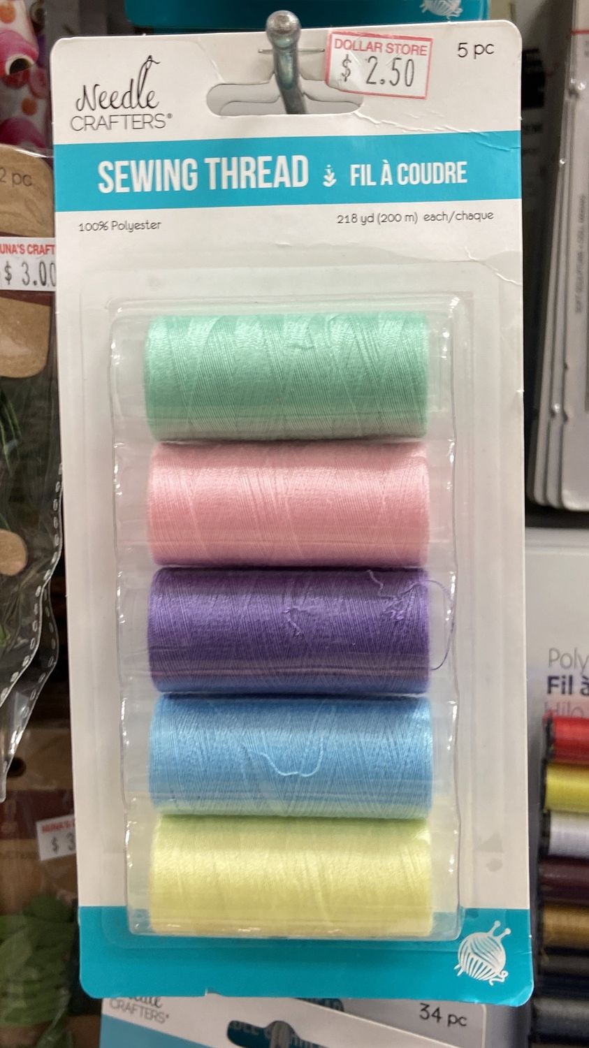 Needle Crafters: Pastels Asst. 5x Sewing Thread