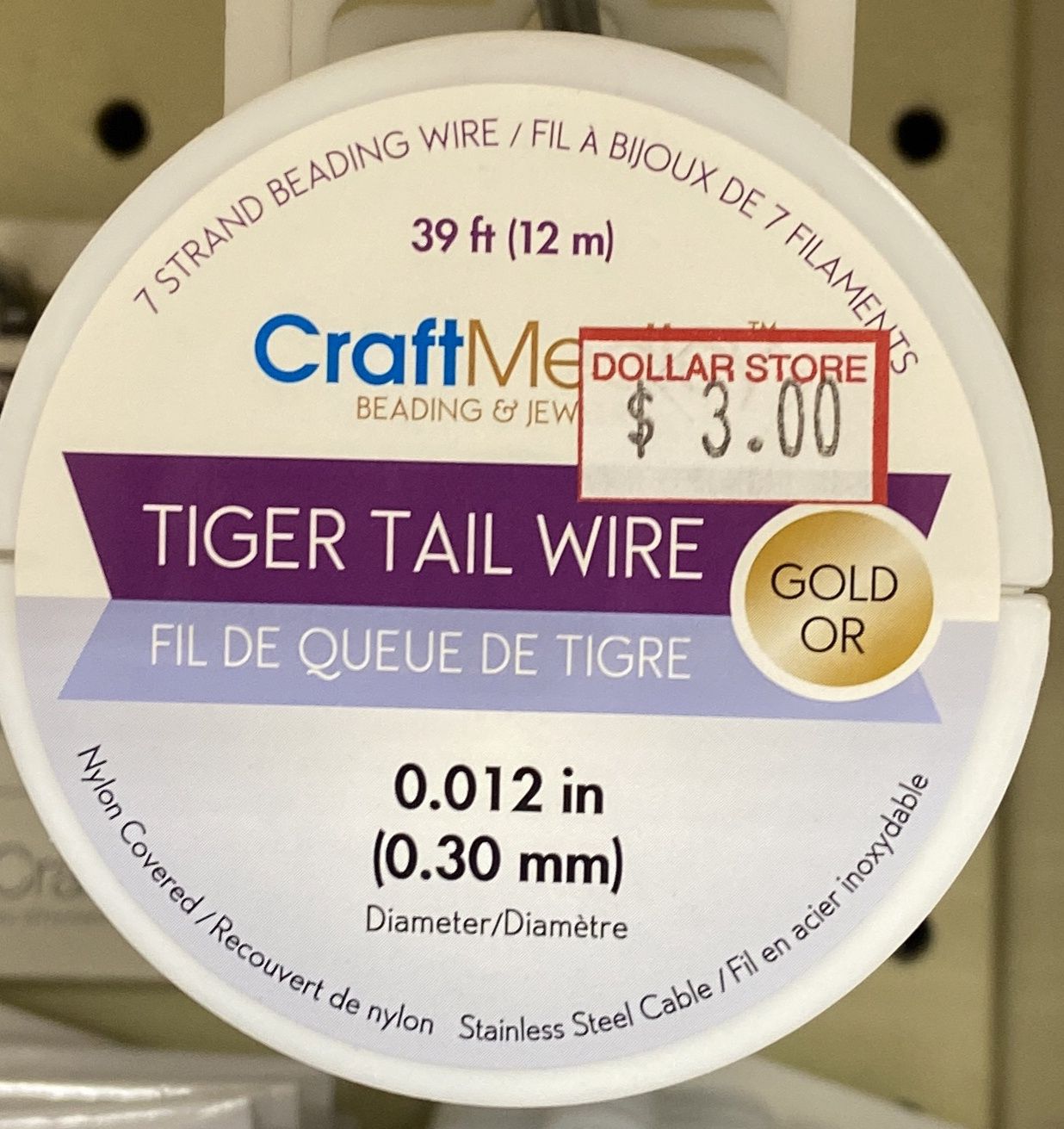 CraftMedley: Gold 0.30mm Tiger Tail Wire