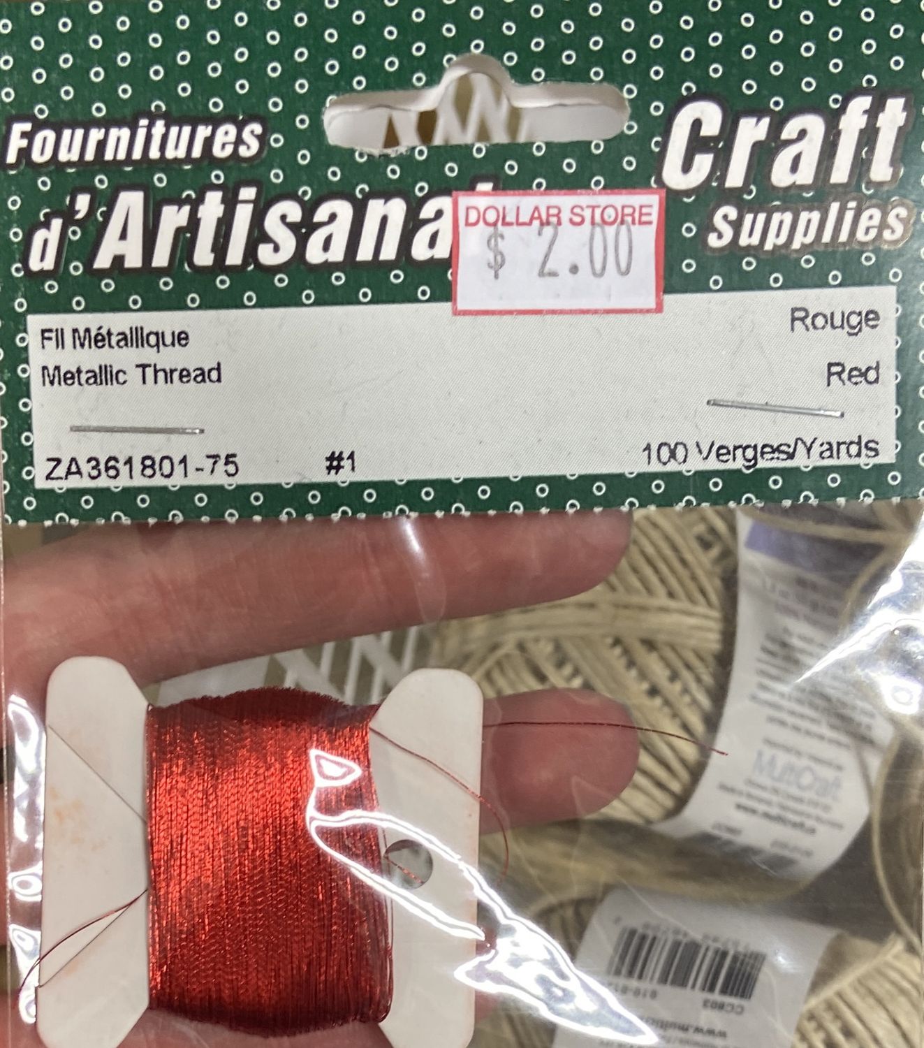 Ugarit: Red #1 Metallic Thread 36yds