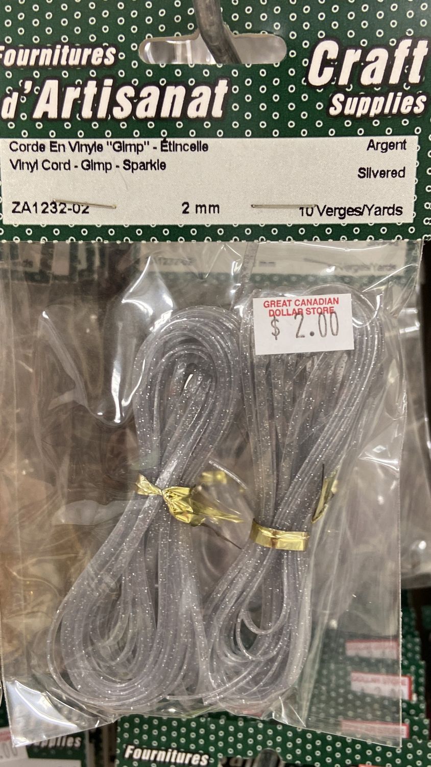 Ugarit: Silvered Sparkle 2mm Vinyl Cord