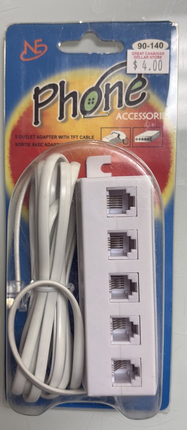 5 outlet adapter with tdt cable